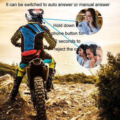 KUQIBAO Moto Interphone Helmet Bluetooth Headset Motorcycle Intercom Waterproof Headphone (with Hard Microphone)