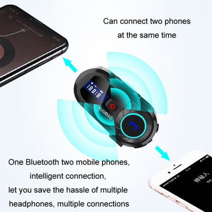 KUQIBAO Moto Interphone Helmet Bluetooth Headset Motorcycle Intercom Waterproof Headphone (with Hard Microphone)