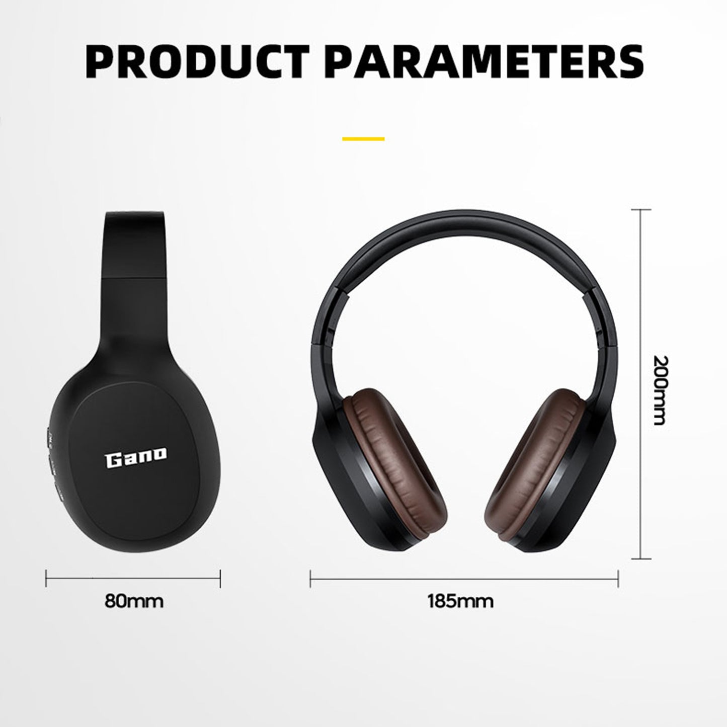 GANO G1BT Over-Ear Wireless Headset Bluetooth Earphone HiFi Stereo Sound Noise Cancelling Gaming Headphone