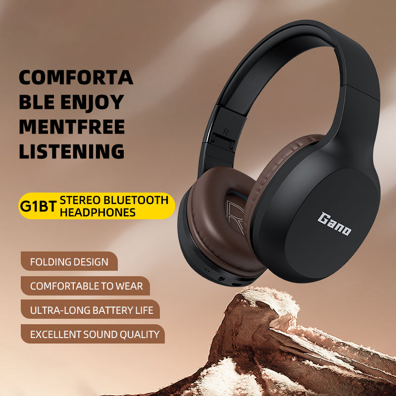 GANO G1BT Over-Ear Wireless Headset Bluetooth Earphone HiFi Stereo Sound Noise Cancelling Gaming Headphone