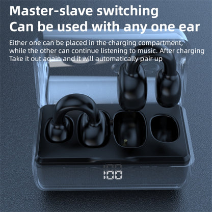 FK8 Bone Conduction Bluetooth Earphones Ear Clip Headphones with Digital Display Charging Case