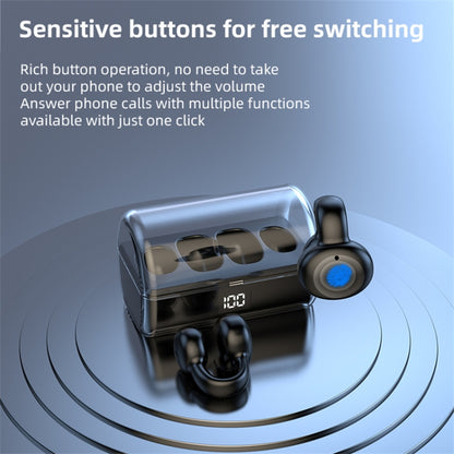 FK8 Bone Conduction Bluetooth Earphones Ear Clip Headphones with Digital Display Charging Case
