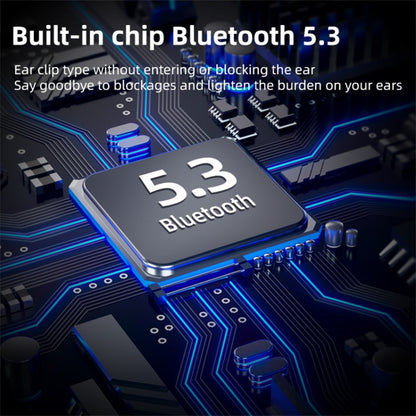 FK8 Bone Conduction Bluetooth Earphones Ear Clip Headphones with Digital Display Charging Case
