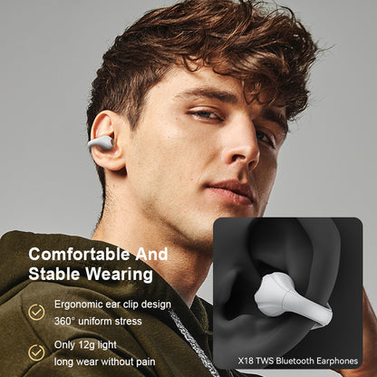 XUNDD X18 TWS Clip-on Headphones V5.3 Bluetooth Air Conduction Open Ear Earphones Wireless Sports Earhook Headset
