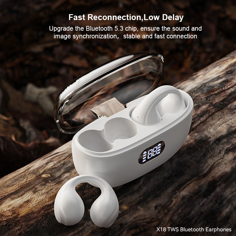 XUNDD X18 TWS Clip-on Headphones V5.3 Bluetooth Air Conduction Open Ear Earphones Wireless Sports Earhook Headset