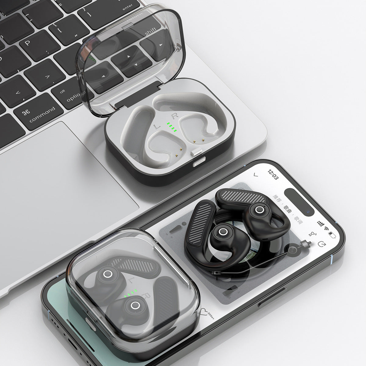 K23 Open Ear Headphone Wireless Air Bone Conduction Earphones TWS Bluetooth 5.3 Ear Clip Earbuds