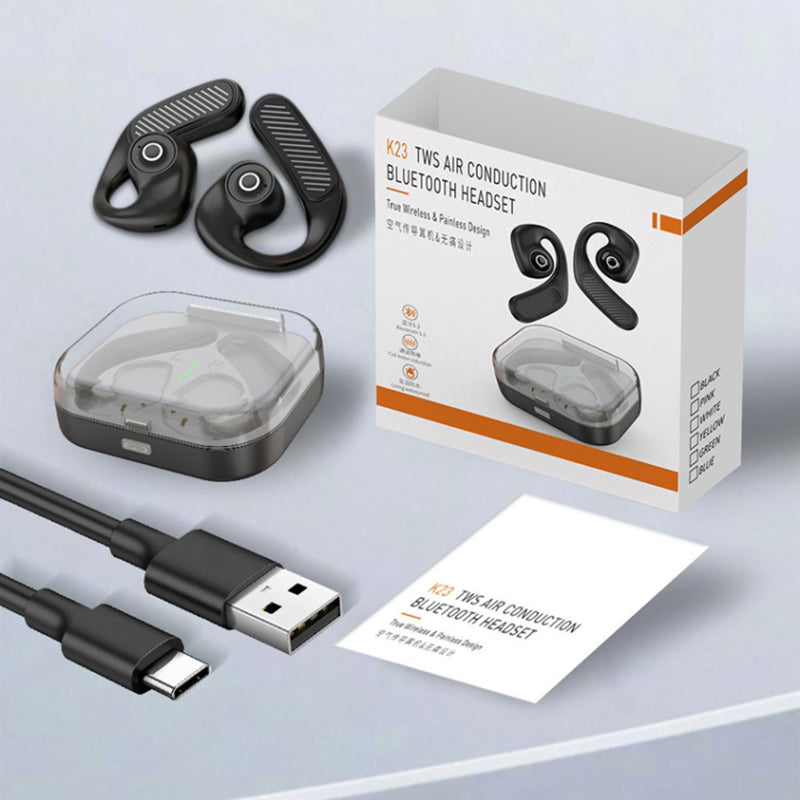 K23 Open Ear Headphone Wireless Air Bone Conduction Earphones TWS Bluetooth 5.3 Ear Clip Earbuds