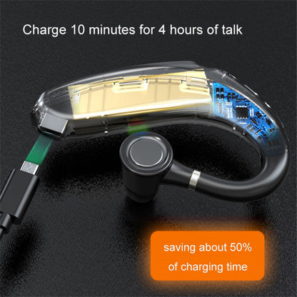 Q12 90mAh Battery Single Ear Wireless Bluetooth Earhook Headset Business Sports Music Call Earphone