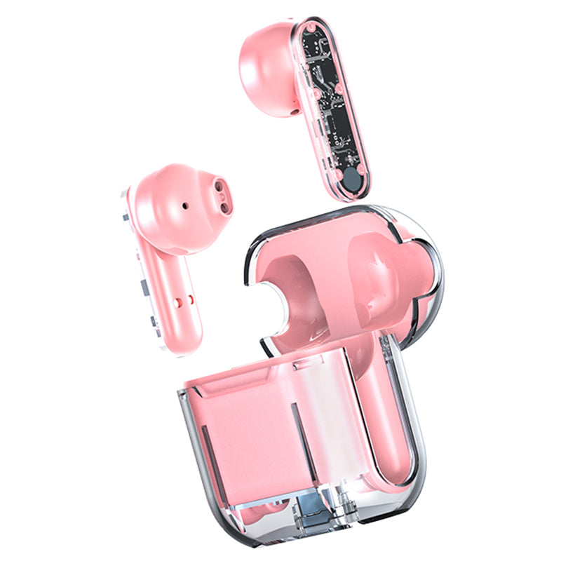 TM10 Wireless Bluetooth 5.3 Gaming Headset TWS Earbuds Translucent Low Latency Headphone