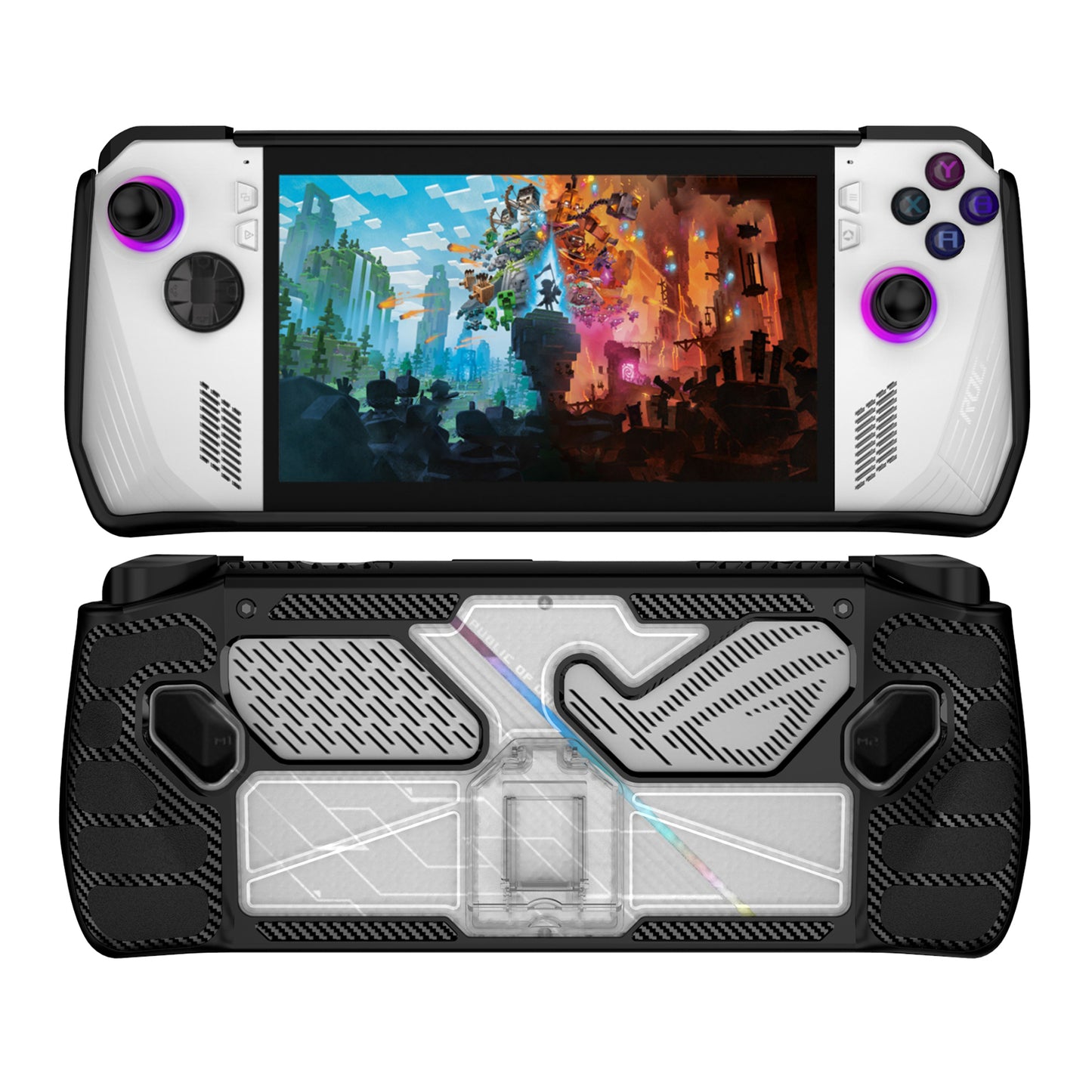 TPU+PC Case for Asus ROG ALLY Game Console Anti-drop Protective Cover with PC Kickstand