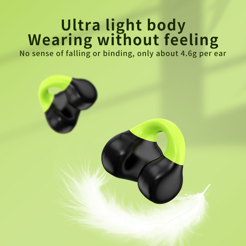 AX10 Ear Clip Open Ear Bluetooth Headphones with Charging Case Sports Earphones for Cycling Running