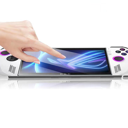 For ASUS ROG Ally Game Controller Protector Set, Tempered Glass Screen Film + Silicone Protective Sleeve + Thumb Stick Grip Cap Case
