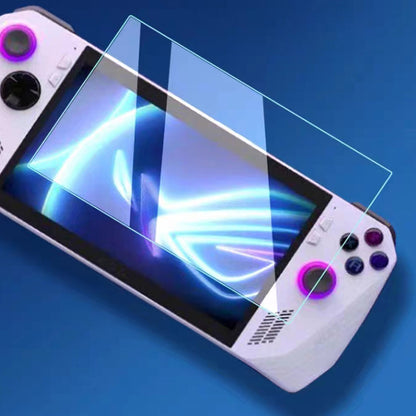 For ASUS ROG Ally Game Controller Protector Set, Tempered Glass Screen Film + Silicone Protective Sleeve + Thumb Stick Grip Cap Case
