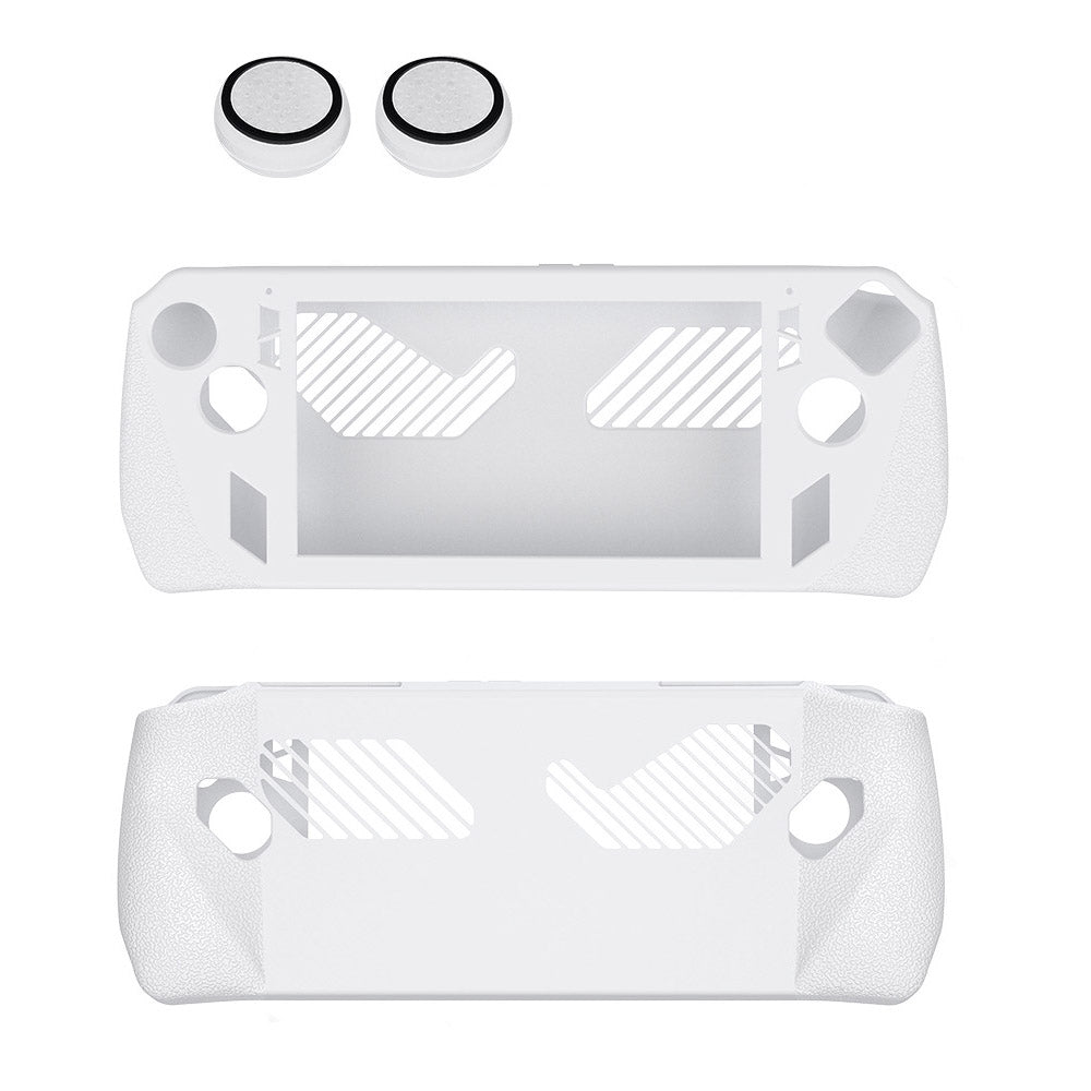 For ASUS ROG Ally Game Controller Protector Set, Tempered Glass Screen Film + Silicone Protective Sleeve + Thumb Stick Grip Cap Case