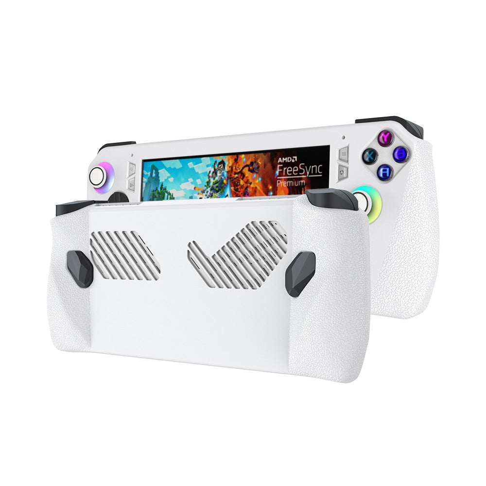 For ASUS ROG Ally Game Controller Protector Set, Tempered Glass Screen Film + Silicone Protective Sleeve + Thumb Stick Grip Cap Case