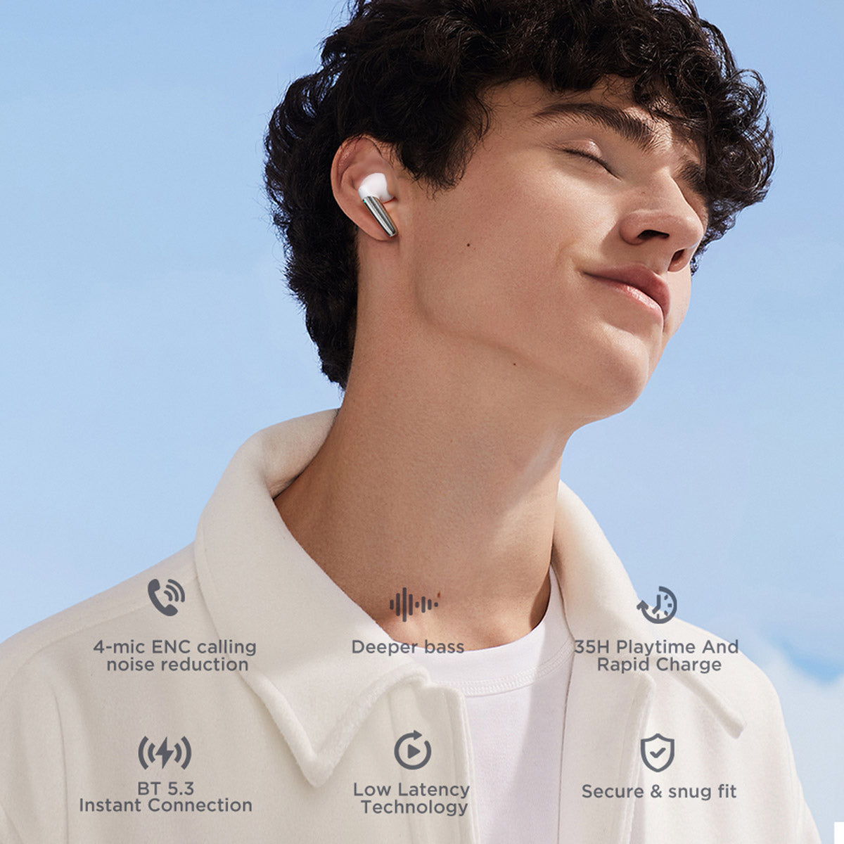 JOYROOM JR-BB1 In-Ear Bluetooth Headphones Subwoofer Wireless Headset IPX4 Waterproof Earbuds