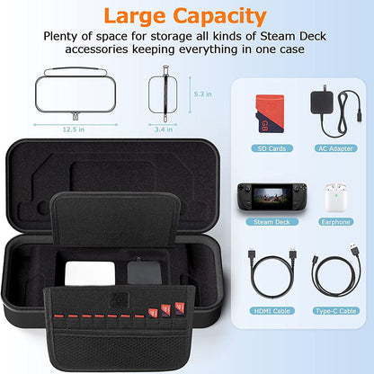 Carrying Case for Steam Deck , Shockproof Hard EVA Nylon Console Games Accessories Storage Box