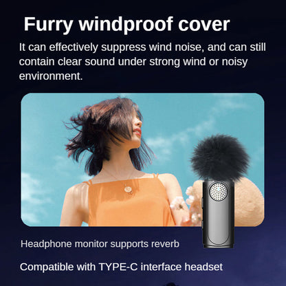 J20 Wireless Lavalier Microphone 3 Gears Noise Reduction Lapel Clip Mic, 2 Mic + 1 Receiver