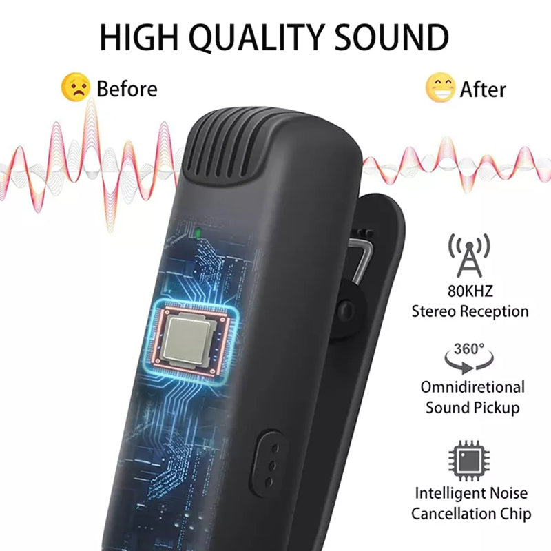 J13 2Pcs Wireless Lavalier Microphone with Receiver Omnidirectional Sound Pickup Mini Type-C Lavalier Mic