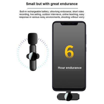 K3 Wireless Lavalier Microphone Portable Mini Lightning Lavalier Mic Set 2 Transmitter + Receiver