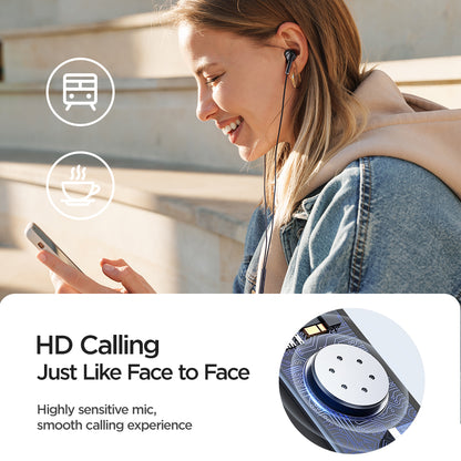JOYROOM EW07 Half-In-Ear 3.5mm AUX Headphone Built-in Mic Volume Control Stereo Sound Wired Earphone