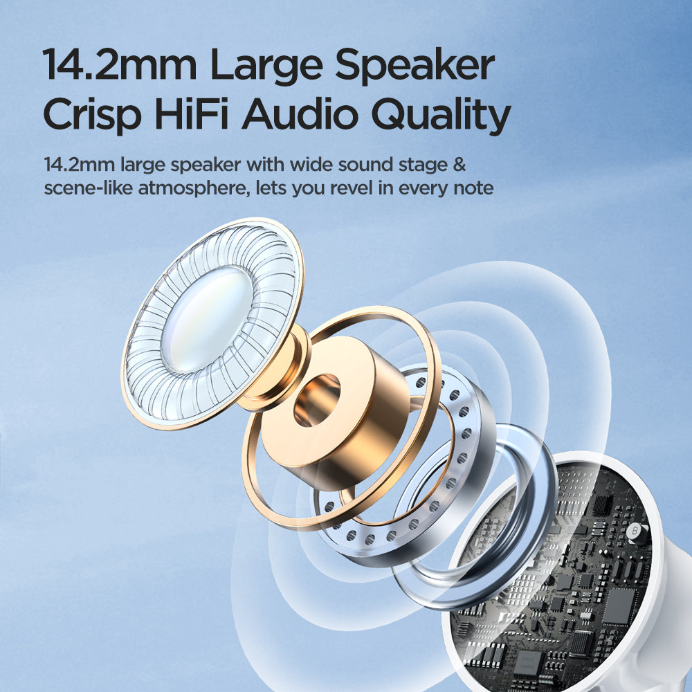 JOYROOM EW07 Half-In-Ear 3.5mm AUX Headphone Built-in Mic Volume Control Stereo Sound Wired Earphone