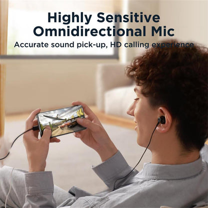 JOYROOM EC07 Type-C Wired Semi-in-ear Earphone TPE+ABS+Metal Wire Control Phone Music Headset