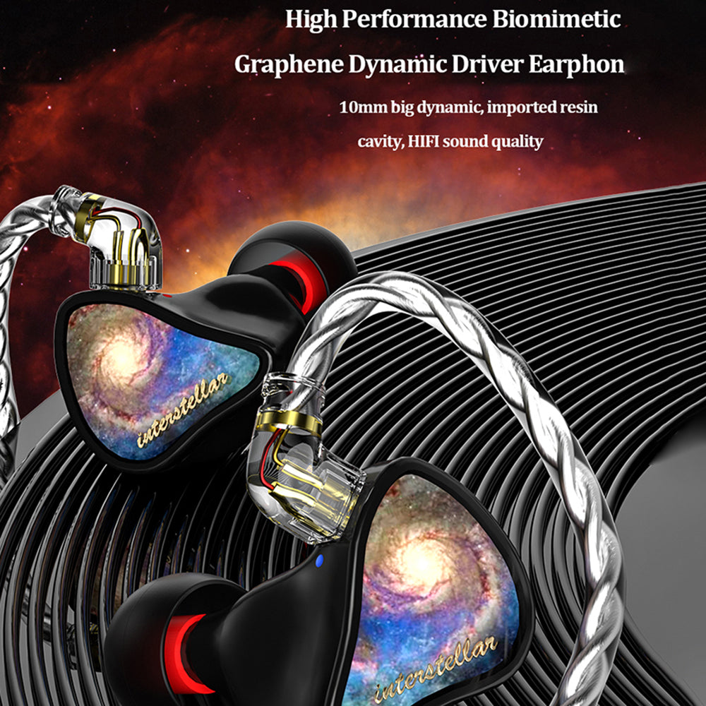 CVJ 3.5mm In-Ear Resin HiFi Headset Cable Replaceable Wired Moving Coil Headphone (No Microphone)
