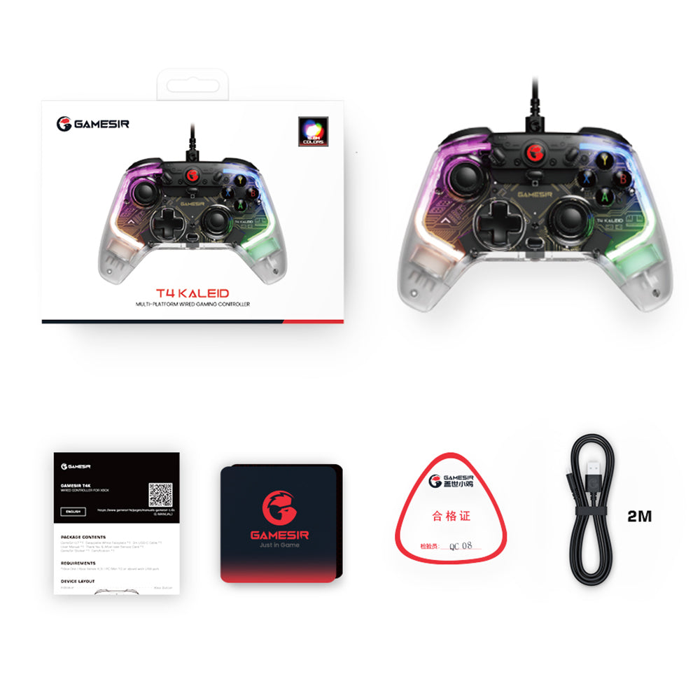 GAMESIR T4Kaleid Controller for Nintendo Switch / PC / Steam Game Console Wired Controller Gamepad with Color Light Effect