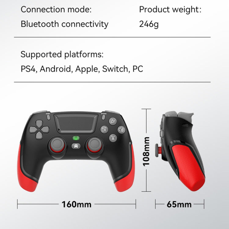 P06 Wireless Game Controller with Six Axis Gyroscope Dual Vibration Gamepad for PS4 / Switch / PC / TV