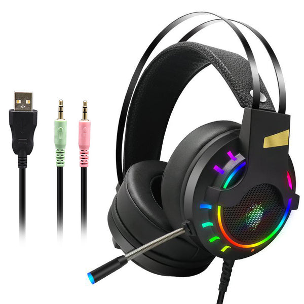 K3 RGB Gaming Headset E-Sports Stereo Sound 3.5mm Wired Headphone with Mic for Laptops, Computers