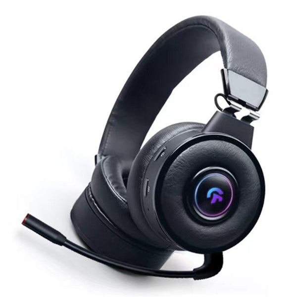 FINGERTIME Wireless Gaming Headset with RGB Light, Bluetooth Headset Retractable Over-Ear Headphone with Mic