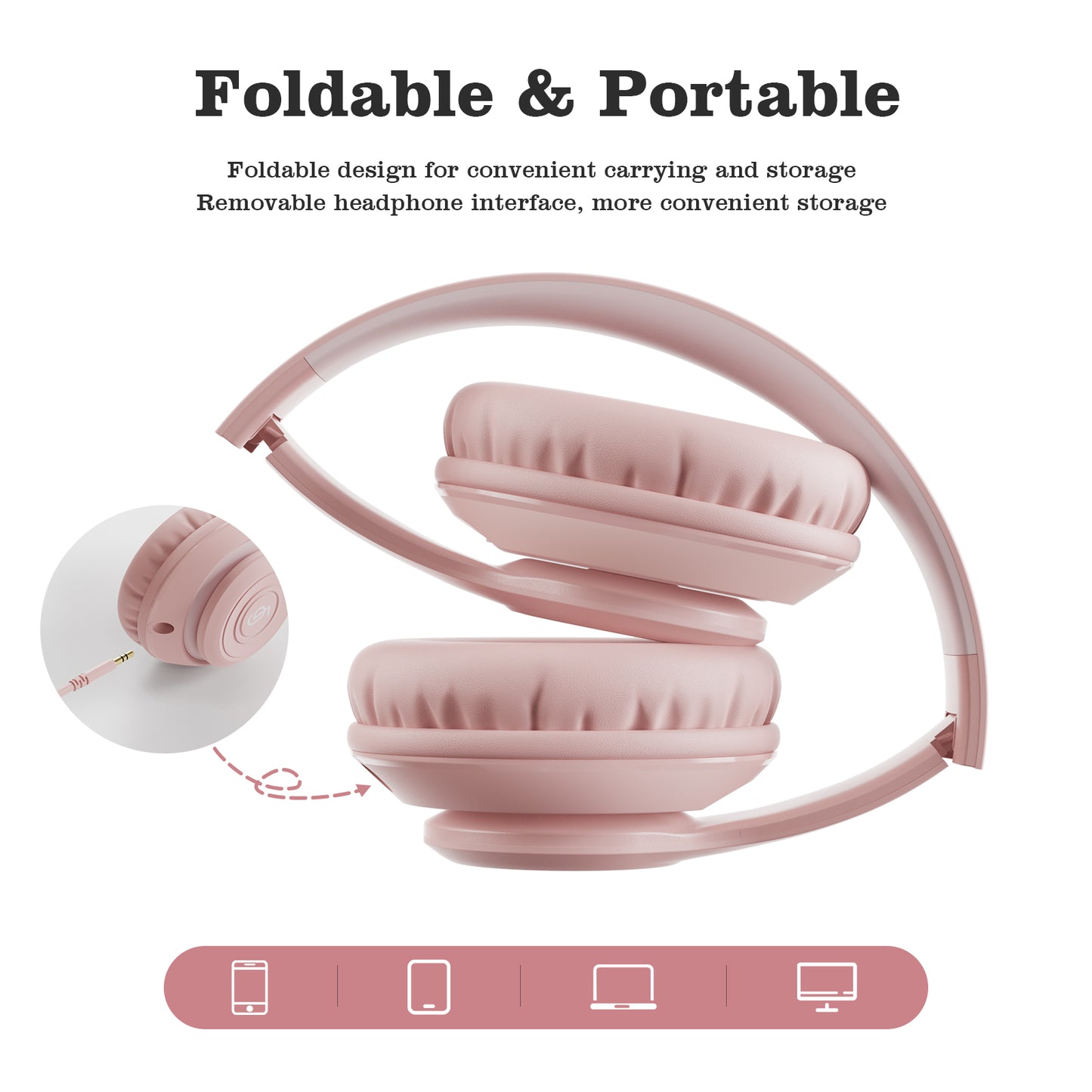 EP21 Noise Canceling Over-ear Bluetooth Headphone Adult Kid Dual Modes Stereo Sound 3.5mm Wired Headset