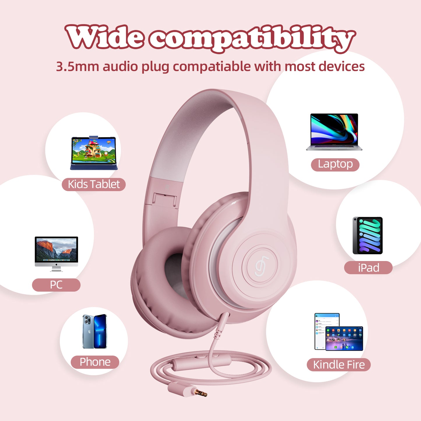 EP21 Noise Canceling Over-ear Bluetooth Headphone Adult Kid Dual Modes Stereo Sound 3.5mm Wired Headset