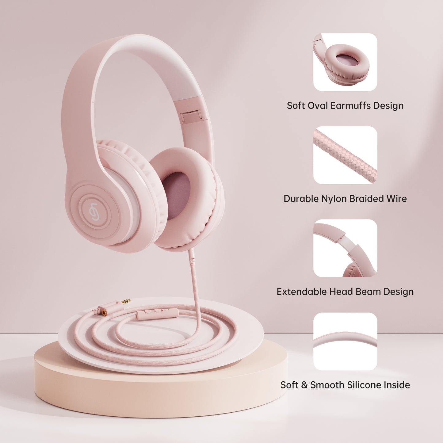 EP21 Noise Canceling Over-ear Bluetooth Headphone Adult Kid Dual Modes Stereo Sound 3.5mm Wired Headset