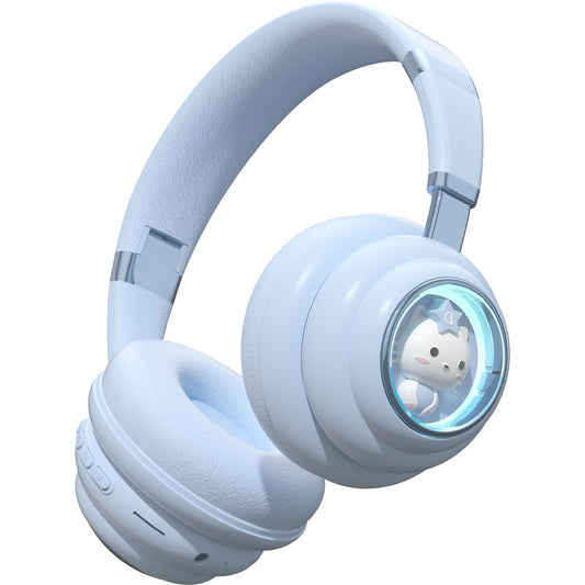 KE-30 Cat Space Capsule Design Wireless Headset RGB Colorful Light Gaming Bluetooth Headphone