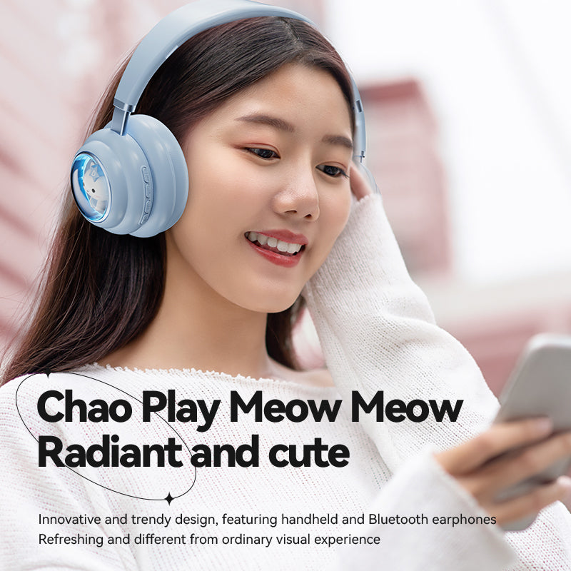 KE-30 Cat Space Capsule Design Wireless Headset RGB Colorful Light Gaming Bluetooth Headphone
