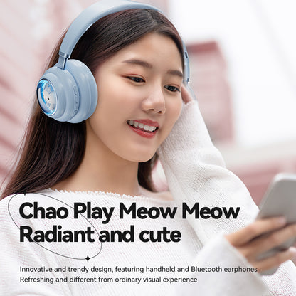KE-30 Cat Space Capsule Design Wireless Headset RGB Colorful Light Gaming Bluetooth Headphone