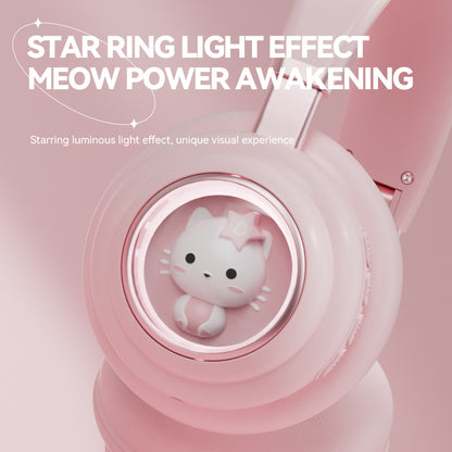 KE-30 Cat Space Capsule Design Wireless Headset RGB Colorful Light Gaming Bluetooth Headphone