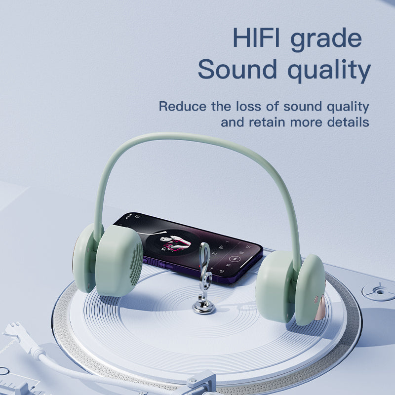 T5 Mini Size Neck Hanging Bluetooth Speaker Neckband Portable Wireless HiFi Sound Subwoofer with LED Light
