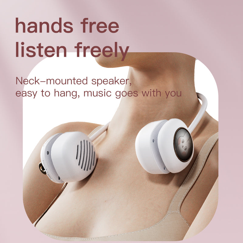 T5 Mini Size Neck Hanging Bluetooth Speaker Neckband Portable Wireless HiFi Sound Subwoofer with LED Light