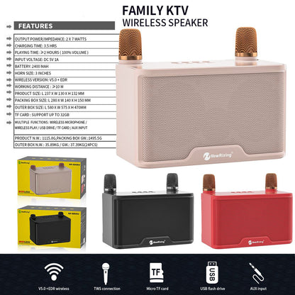 NEWRIXING NR8088W Wireless Bluetooth Speaker with 2 Microphone TWS Sound Amplifier Music Player