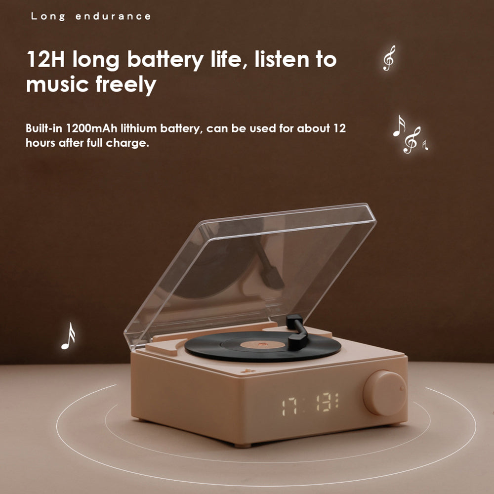 X11 Clock Vinyl Record Player Turntable Player Stereo Sound Retro Bluetooth Speaker