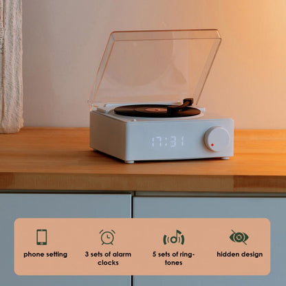 X11 Clock Vinyl Record Player Turntable Player Stereo Sound Retro Bluetooth Speaker
