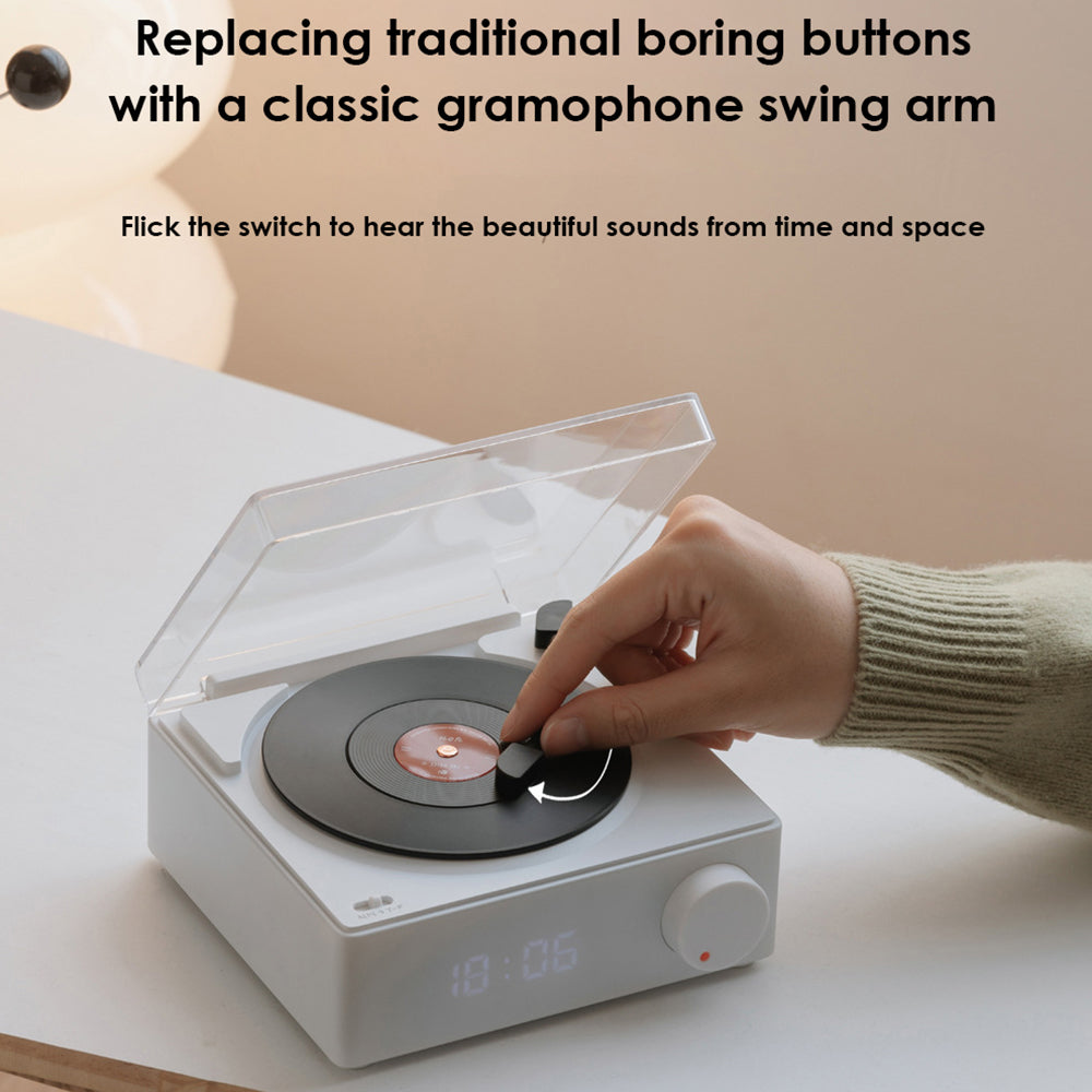 X11 Clock Vinyl Record Player Turntable Player Stereo Sound Retro Bluetooth Speaker