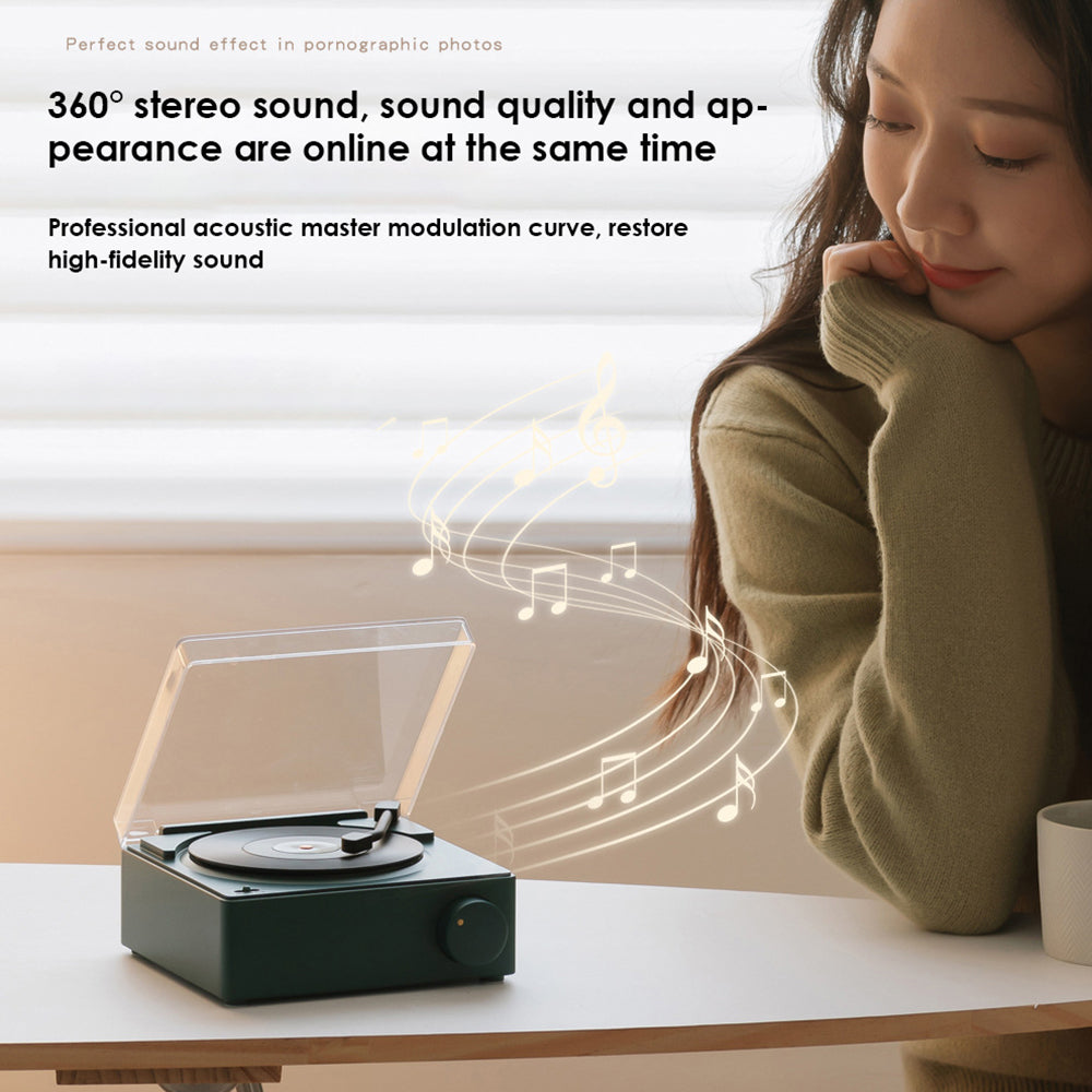 X11 Clock Vinyl Record Player Turntable Player Stereo Sound Retro Bluetooth Speaker