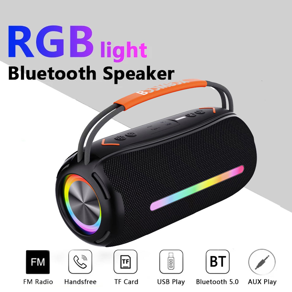 X360 20W Powerful Outdoor Speaker RGB Colorful LED TWS Stereo Bluetooth Subwoofer with FM Radio