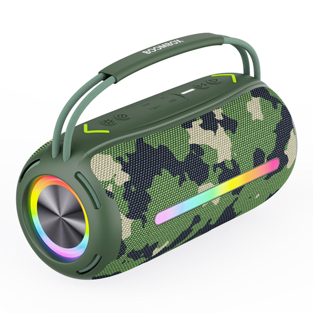 X360 20W Powerful Outdoor Speaker RGB Colorful LED TWS Stereo Bluetooth Subwoofer with FM Radio