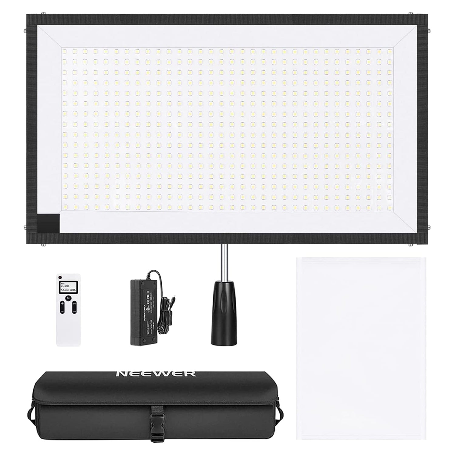 NEEWER Rollable Fabric LED Light Panel Mat 80W 3800LUX / 1m 5600K CRI 90+ 512 LED with Handle Grip Remote