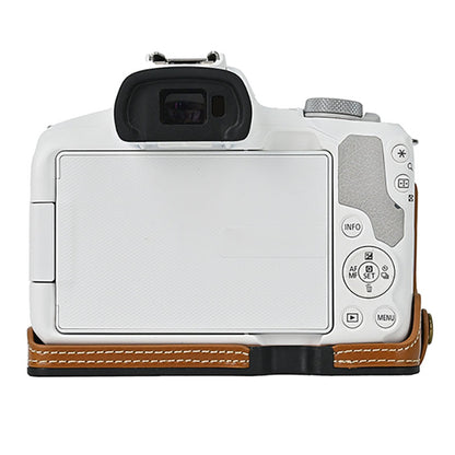 For Canon EOS R50 / R100 Camera Bottom Sleeve Large Opening Design PU Leather Half Body Case